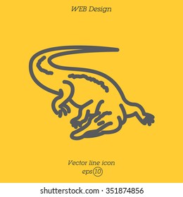 Web line icon. Alligator, crocodile; wild animals