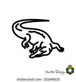 Web line icon. Alligator, crocodile; wild animals