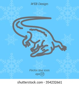 Web line icon. Alligator, crocodile; wild animals