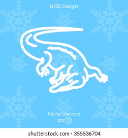 Web line icon. Alligator, crocodile; wild animals