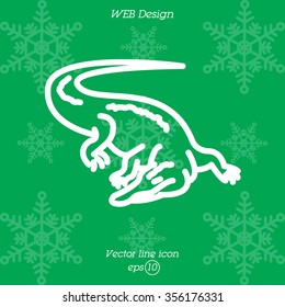 Web line icon. Alligator, crocodile; wild animals