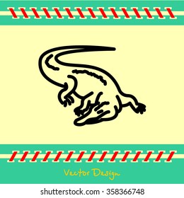 Web line icon. Alligator, crocodile; wild animals