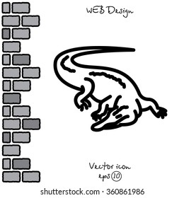 Web line icon. Alligator, crocodile; wild animals
