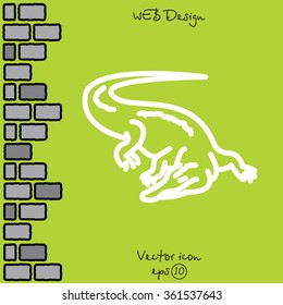 Web line icon. Alligator, crocodile; wild animals