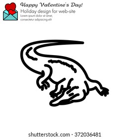 Web line icon. Alligator, crocodile; wild animals