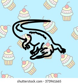 Web line icon. Alligator, crocodile; wild animals