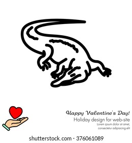 Web line icon. Alligator, crocodile; wild animals