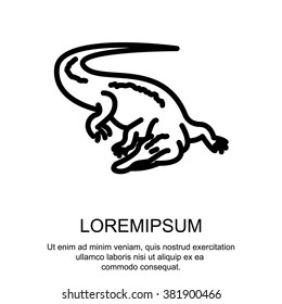 Web line icon. Alligator, crocodile; wild animals