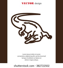 Web line icon. Alligator, crocodile; wild animals