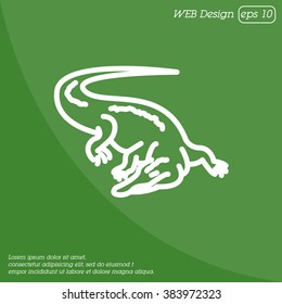 Web line icon. Alligator, crocodile; wild animals