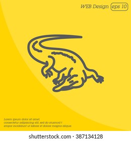 Web line icon. Alligator, crocodile; wild animals