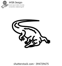 Web line icon. Alligator, crocodile; wild animals