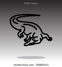 Web line icon. Alligator, crocodile; wild animals