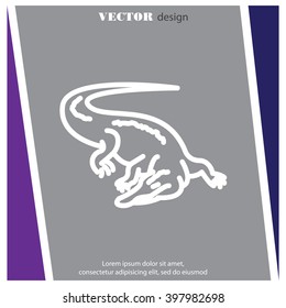 Web line icon. Alligator, crocodile; wild animals