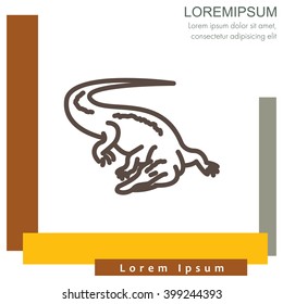 Web line icon. Alligator, crocodile; wild animals