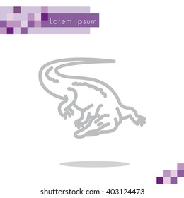 Web line icon. Alligator, crocodile; wild animals