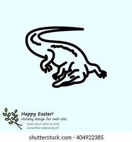 Web line icon. Alligator, crocodile; wild animals