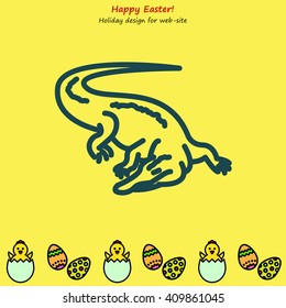 Web line icon. Alligator, crocodile; wild animals