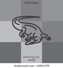 Web line icon. Alligator, crocodile; wild animals