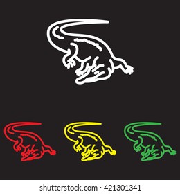 Web line icon. Alligator, crocodile; wild animals