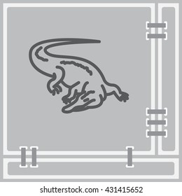Web line icon. Alligator, crocodile; wild animals