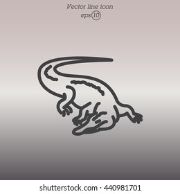 Web line icon. Alligator, crocodile; wild animals