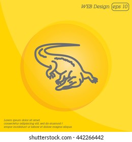 Web line icon. Alligator, crocodile; wild animals