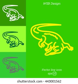 Web line icon. Alligator, crocodile; wild animals
