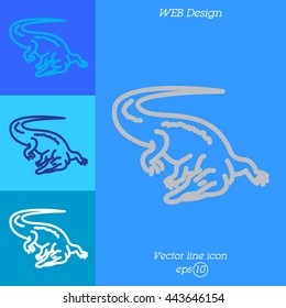Web line icon. Alligator, crocodile; wild animals