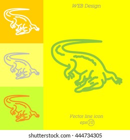 Web line icon. Alligator, crocodile; wild animals