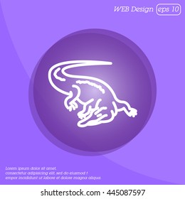 Web line icon. Alligator, crocodile; wild animals