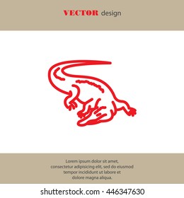 Web line icon. Alligator, crocodile; wild animals