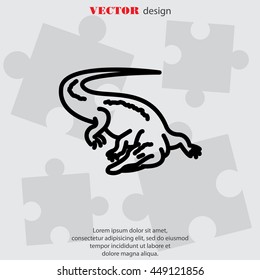 Web line icon. Alligator, crocodile; wild animals