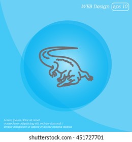 Web line icon. Alligator, crocodile; wild animals