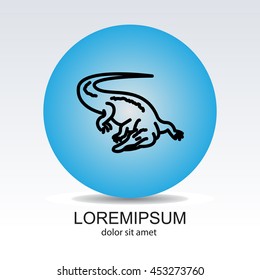 Web line icon. Alligator, crocodile; wild animals