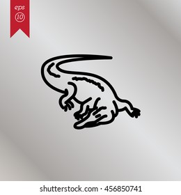 Web line icon. Alligator, crocodile; wild animals