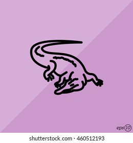 Web line icon. Alligator, crocodile; wild animals