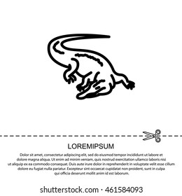 Web line icon. Alligator, crocodile; wild animals
