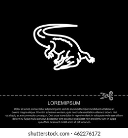 Web line icon. Alligator, crocodile; wild animals
