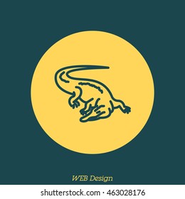 Web line icon. Alligator, crocodile; wild animals