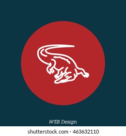 Web line icon. Alligator, crocodile; wild animals