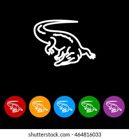 Web line icon. Alligator, crocodile; wild animals
