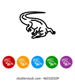 Web line icon. Alligator, crocodile; wild animals