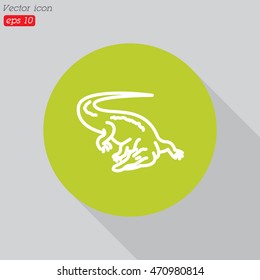 Web line icon. Alligator, crocodile; wild animals