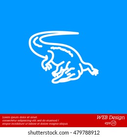 Web line icon. Alligator, crocodile; wild animals