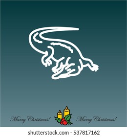 Web line icon. Alligator, crocodile; wild animals