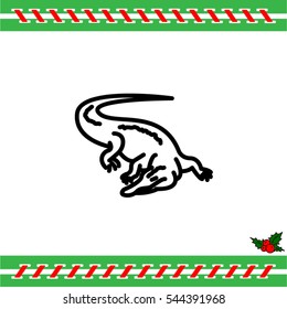 Web line icon. Alligator, crocodile; wild animals