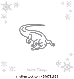 Web line icon. Alligator, crocodile; wild animals