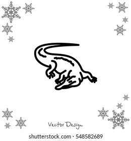 Web line icon. Alligator, crocodile; wild animals