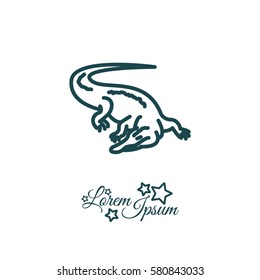 Web line icon. Alligator, crocodile; wild animals